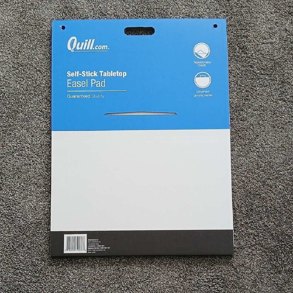 Pack Of 6 Quill Self-Stick Tabletop Easel Pad - Blue & White